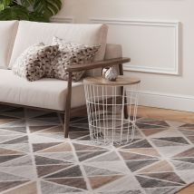 Beige Grey Multi Tile Area Rug - Oscar - 120cm x 170cm