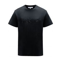 T-shirt nera logo ricamato