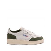 Sneaker pelle bianca e camoscio verde