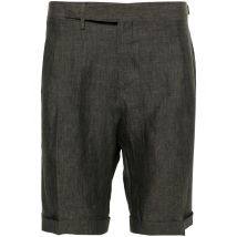 Short Amalfi verde militare in lino