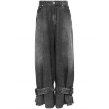 Jeans buckled cuff nero