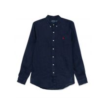 Camicia blu in lino