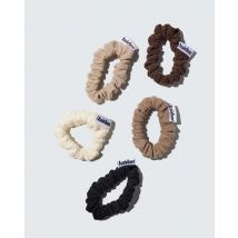 Cotton Scrunchies, Small, 5-Pack, Café