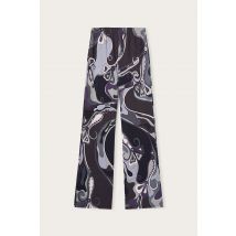 Pucci - Orchidee Print Straight Trousers - Size: 48 - Black & Pink - In Jersey Satin