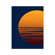 Blazin' Sunset: Graphic Wall Art - Unframed
