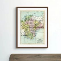 Devon Vintage Map Print (Devon Map Print) - Unframed