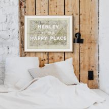 Henley is my Happy Place (Map of Henley) Vintage Map Art - Unframed