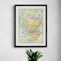 Scotland Vintage Map Print | Framed Map Of Scotland - Framed