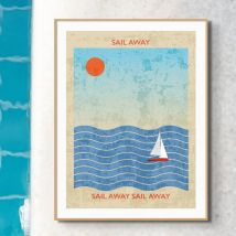Splash Sail Away Print | Contemporary Wall Art - Unframed