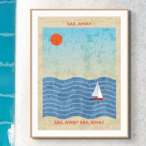 Splash Sail Away (Contemporary Wall Art) - Framed