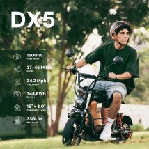 iScooter DX5Pro / DX5 2000W Electric Scooter with Seat & Large Basket - Moped Style