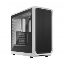 Fractal Design Focus 2 (White TG) Gaming Case w/ Clear Glass Window, ATX, 2 Fans, Mesh Front, Innovative Shroud System