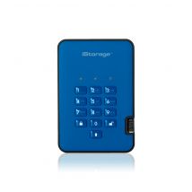 iStorage diskAshur² HDD 1TB Blue | Secure Portable Hard Drive |AES-XTS 256-bit Hardware Encryption | PIN protected | OS & Platform Independent | TAA Compliant|Brute force hack defence | Dust/Water Resistant