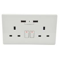 ENER-J SHA5215 socket-outlet 2 x Type G + 2 x USB A White