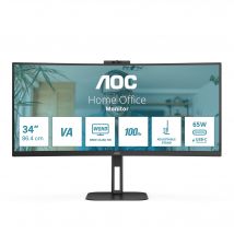 AOC V5 CU34V5CW LED display 86.4 cm (34") 3440 x 1440 pixels Wide Quad HD Black
