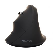 V7 MW400L Left Hand 2.4Ghz Vertical Ergonomic Mouse - Black - Wireless Connectivity - USB Interface
