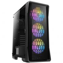 ANTEC NX360 Case, Black, Mid Tower, Tempered Glass Side Window Panel, 3 x Addressable RGB Fans Included