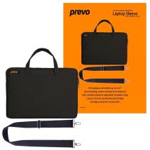 Prevo 15.6 Inch Laptop Bag, Cushioned Lining, With Shoulder Strap - Black