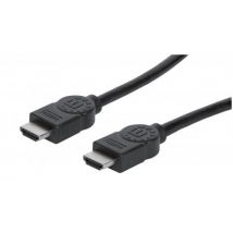 Manhattan HDMI 4K@30Hz Cable with Ethernet, 1.8m, Suitable for ALL 1080p/HD and majority of 4K uses (check your system 4K specification to be sure), Male to Male, Black, Ultra HD 4k x 2k, Lifetime Warranty, High Speed, Equivalent to HDMIMM6HS