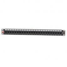 Lindy 19" CAT6 1U 24 Port RJ-45 Patch Panel, Unshielded, Black