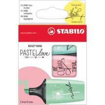STABILO BOSS Mini Pastellove Highlighter Chisel Tip 2-5mm Line Mint/Pink/Turquoise (Pack 3)