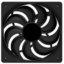 EVO LABS Black Fan, 120mm, 1200RPM, 4-Pin Molex Connector, 9 Blades for Optimised Airflow, Black Frame, Black Blades, OEM System Builder Packaging