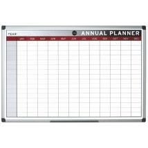 Bi-Office Annual Magnetic Whiteboard Planner Aluminium Frame 900x600mm DD