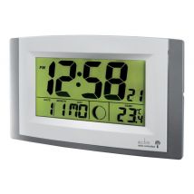 Acctim Stratus Digital Wall/Desk Clock Radio Controlled LCD 270x30x170mm - Silver