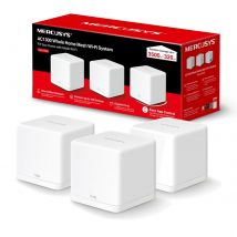 Mercusys Halo H30G (3-pack) AC1300 Whole Home Mesh Wi-Fi System, 867 Mbps on 5 GHz, 400 Mbps on 2.4 GHz, 2x Internal Antennas, 2x Gigabit Ports per Unit, Halo App, One Unified Network, Seamless Roaming