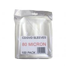 Clear Disk Sleeves 100 pack 80 Micron