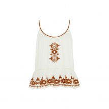 Lilly Spaghetti Strap Embroidered Cami In White