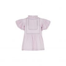 Ruby Flutter Sleeve Lurex Blouse In Lilac