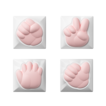 Rock Paper Scissors and Praise Artisan Keycaps