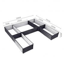 5 Compartments U-shaped Raised Garden Bed
