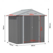 Outdoor Metal Storage Shed with Lockable Door