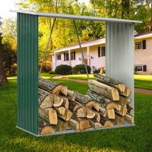 164CM Wide Metal Garden Firewood Log Storage Shed