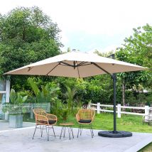 Khaki Square Outdoor Cantilever Parasol Umbrella
