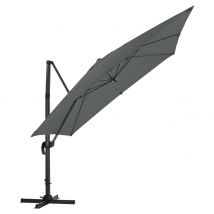 Dark Grey Square Outdoor Cantilever Parasol Umbrella