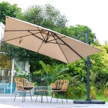 Khaki Square Outdoor Cantilever Parasol Umbrella