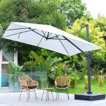 Light Grey Square Outdoor Cantilever Parasol Umbrella