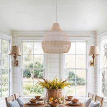 Handwoven Rattan Pendant Light – Boho Hanging Ceiling Light for Kitchen, Bedroom & Living Room