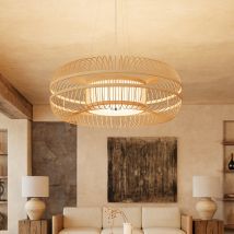 Eco-Friendly Bamboo Ceiling LED Light for Living Room Dining Spaces