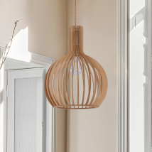 Scandinavian LED Wood Pendant Light for Modern Interiors