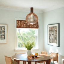 Scandinavian LED Wood Pendant Light for Modern Interiors