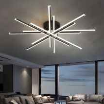 Crossed Line Modern Flush Mount Ceiling Light in Black/Gold
