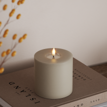 LED-Blockkerzen Ø 10 x 10 cm Sand