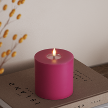 LED Bougie pilier Ø 10 x 10 cm Magenta