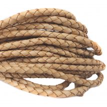 esnado Lederband geflochten, Ø 5 mm - Natur
