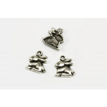 Anhänger Hase, 14 x 13 mm, 8 Stück