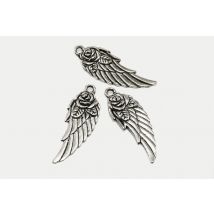 Anhänger Engel Flügel, 31 x 11 mm, silberfarben, 3 Stück